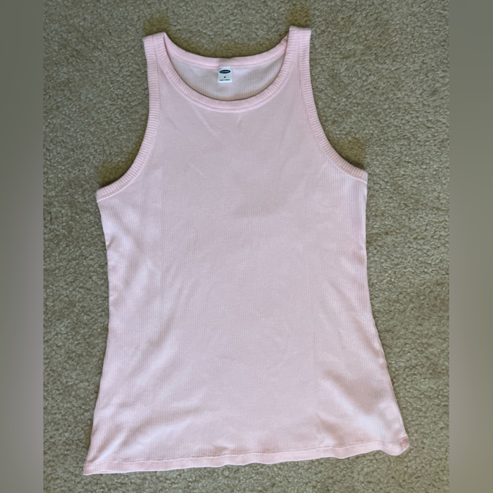 Old Navy High Neck High Neck Ribbed Pink Tank Top Size M